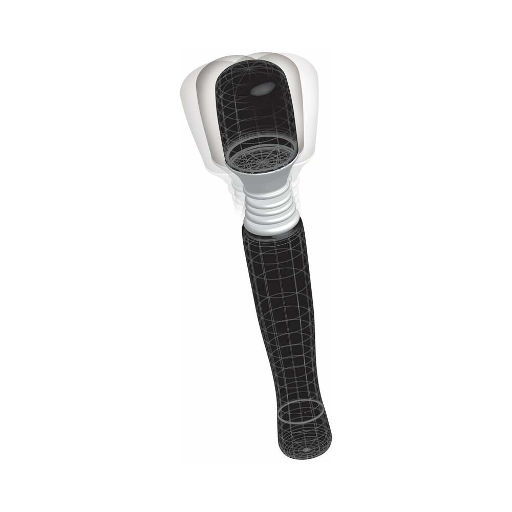 Mini Wanachi Waterproof Massager Flexible Silicone Wand Vibrator Black