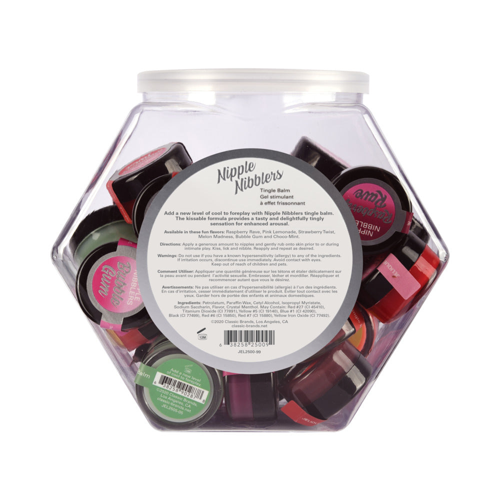 Jelique Nipple Nibbler Tingle Balm 3gr Asst. Flavors (36/Bowl)