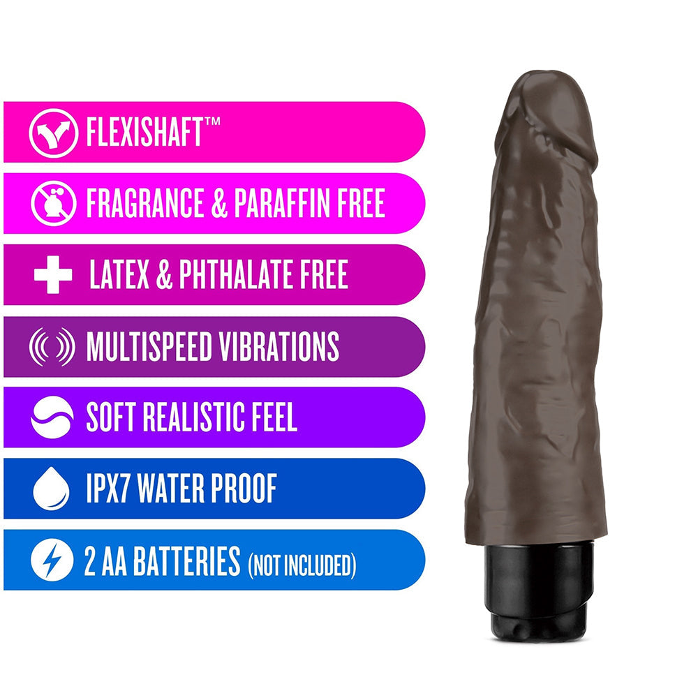 Dr. Skin Cock Vibe 14 Realistic 8 in. Vibrating Dildo Brown