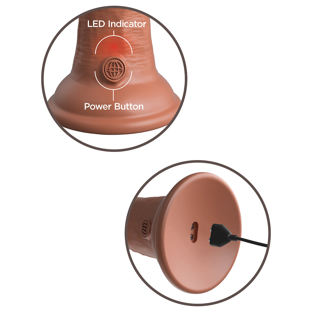 King Cock Elite 6 in. Vibrating Realistic Dildo With Suction Cup Tan