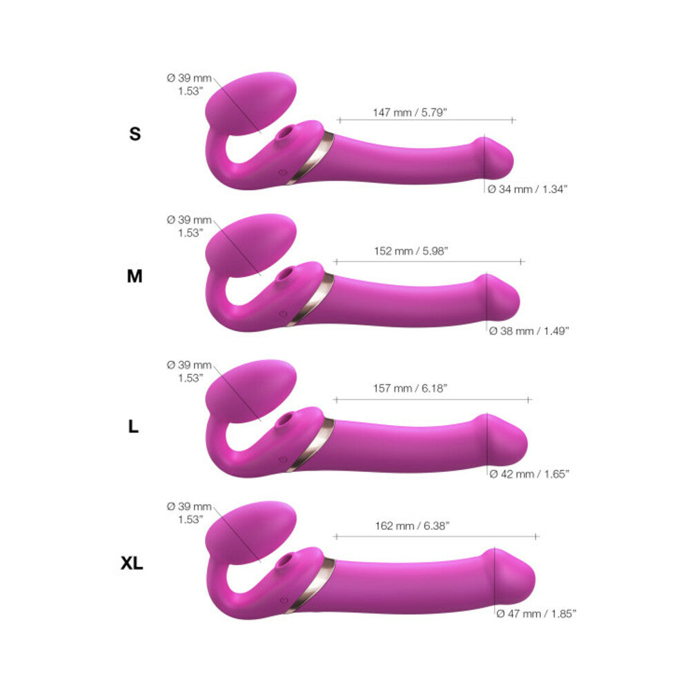 Strap-On-Me Multi Orgasm Bendable Strapless Strap-On Fuchsia Medium