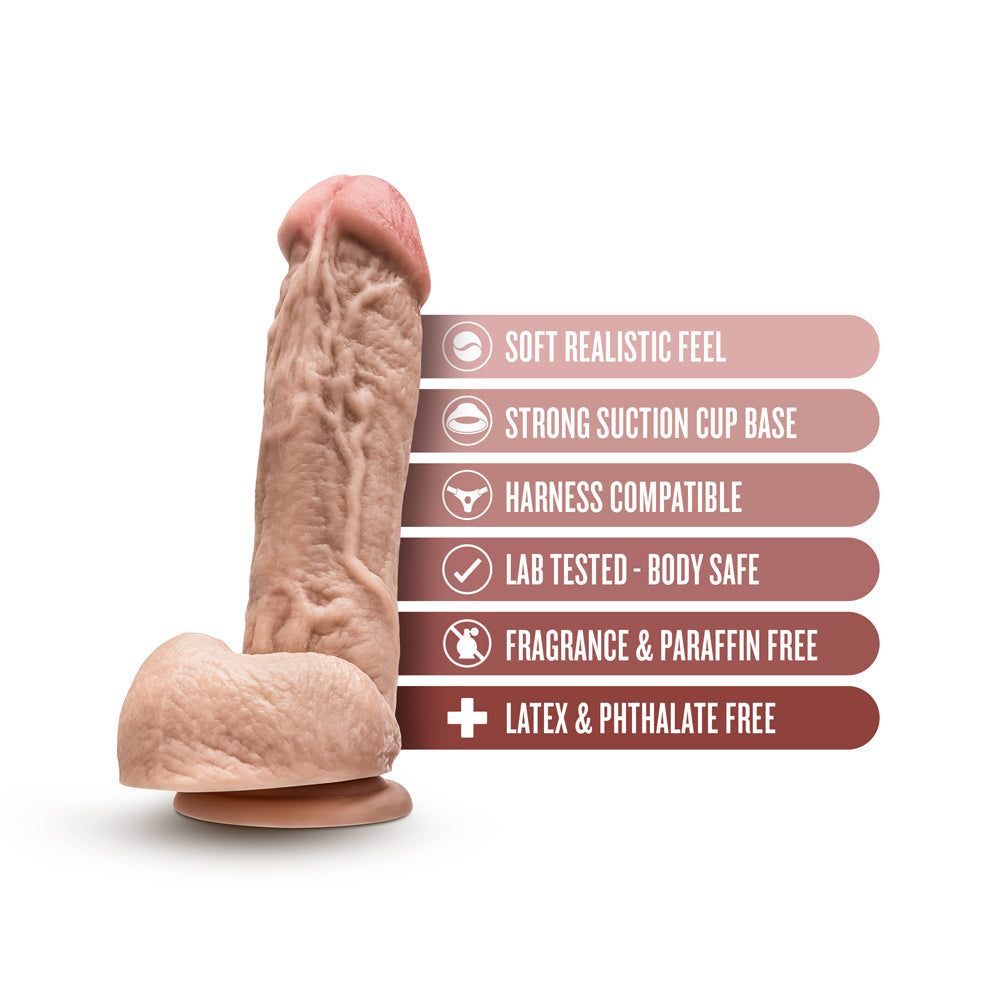 Dr. Skin Mr. D Realistic 8.5 in. Dildo with Balls Beige