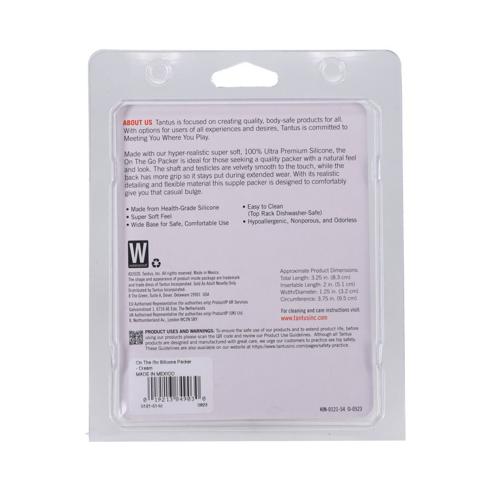 Tantus On The Go Silicone Packer Cream (Clamshell)