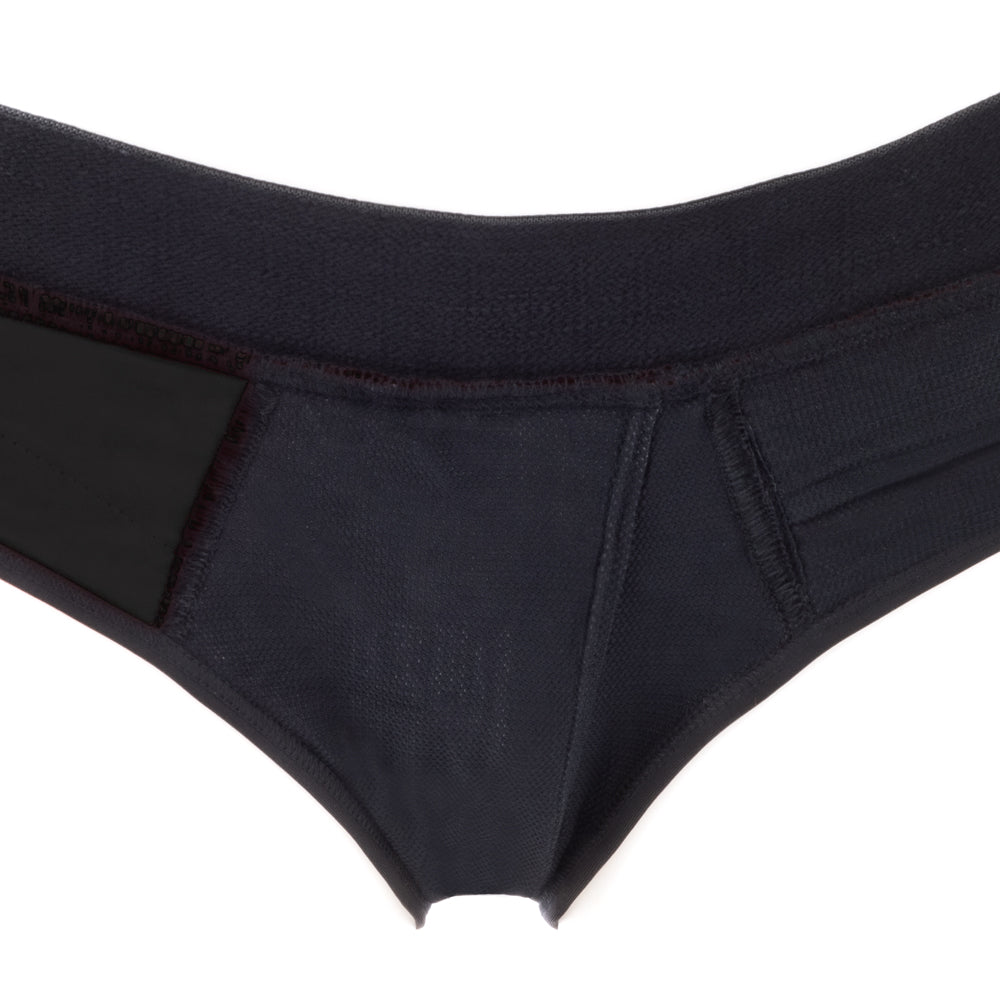 SpareParts Tomboi Cover Brief Style Underwear Harness Nylon Black/Black 2XL
