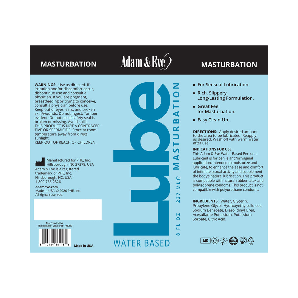 Adam & Eve Masturbator Lubricant 8 oz.
