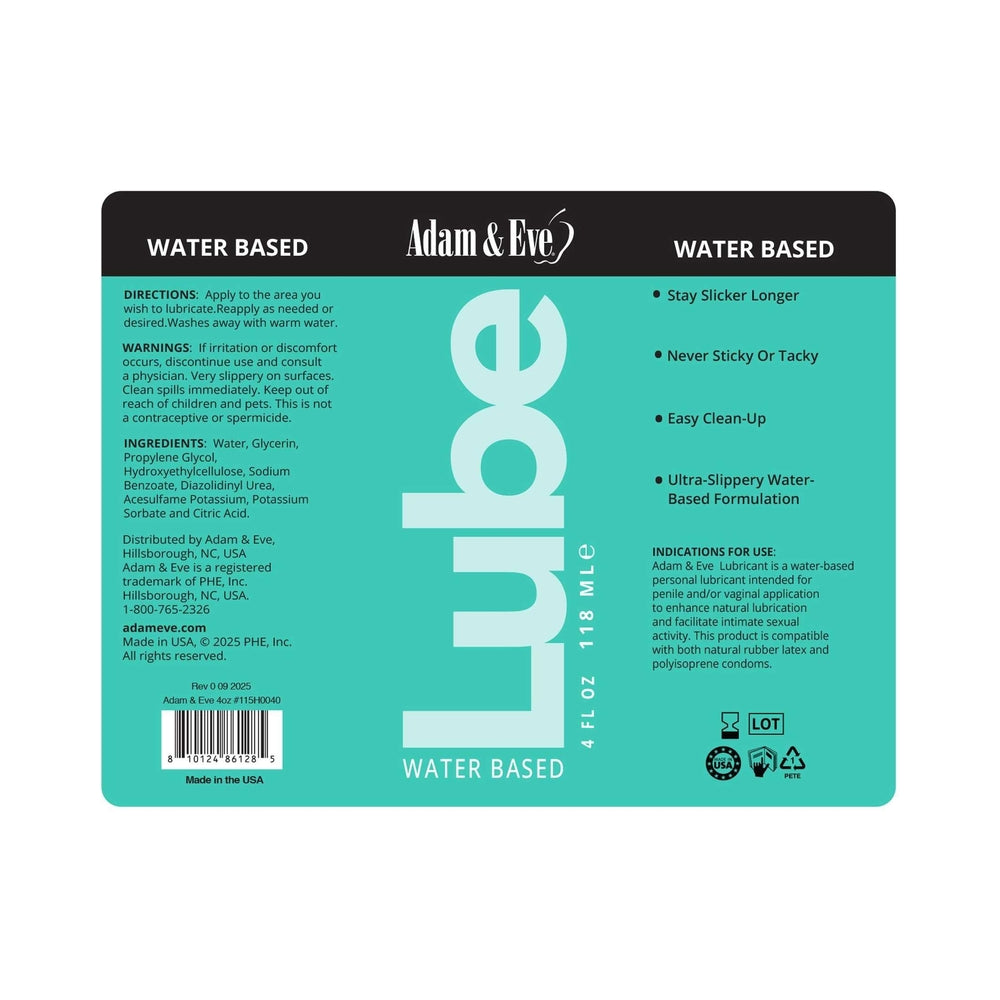 Adam & Eve Water-Based Lubricant 4 oz.