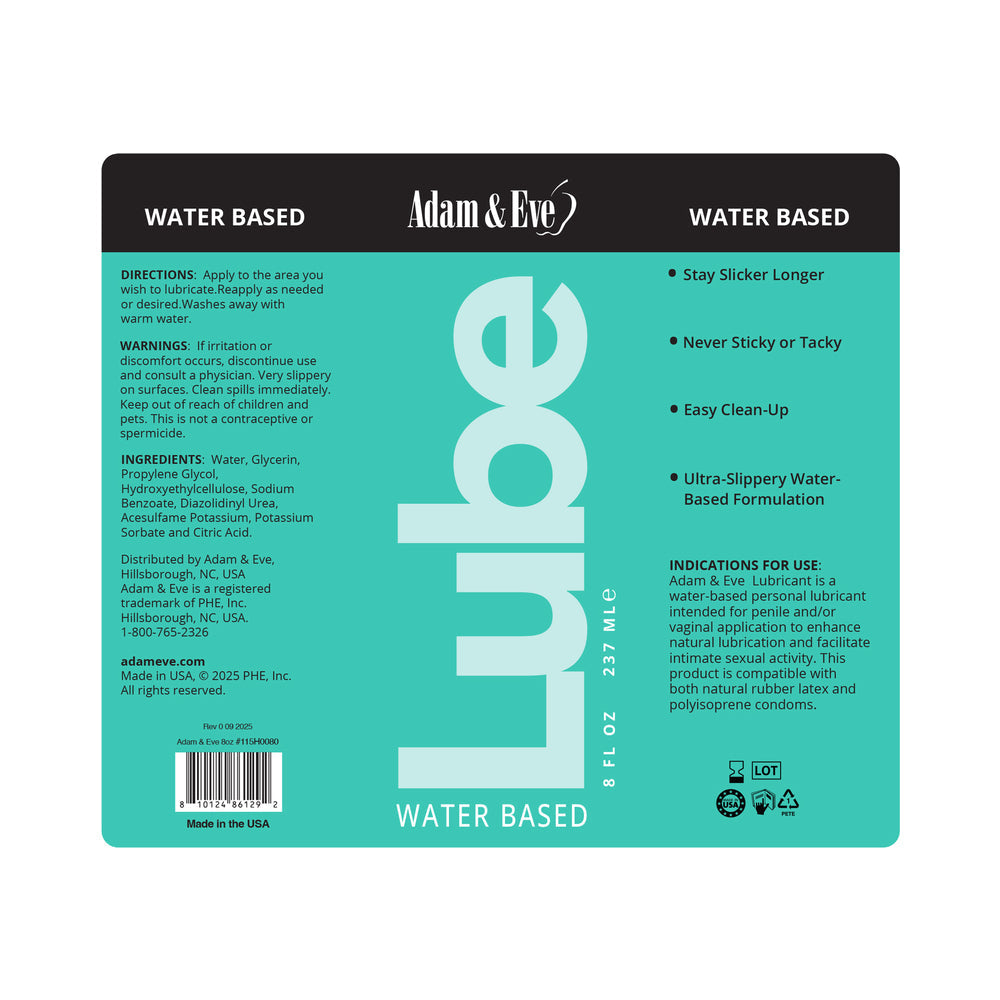 Adam & Eve Water-Based Lubricant 8 oz.