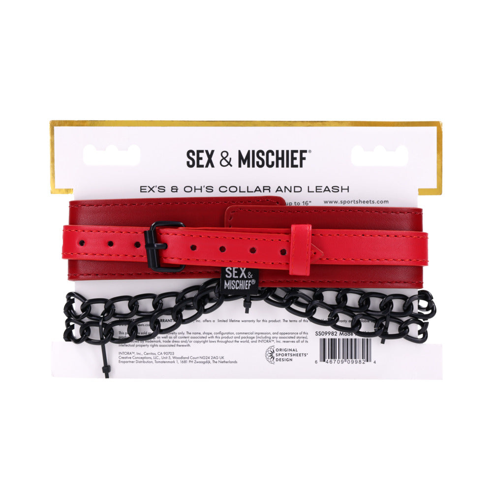 Sportsheets Sex & Mischief Ex''s & Oh''s Collar and Leash