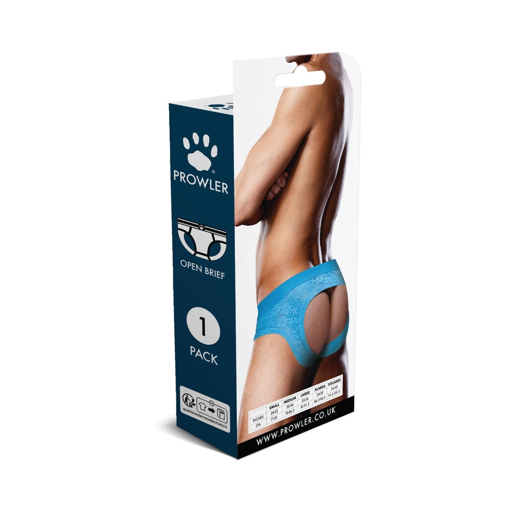 Prowler Lace Open Back Brief Neon Blue S