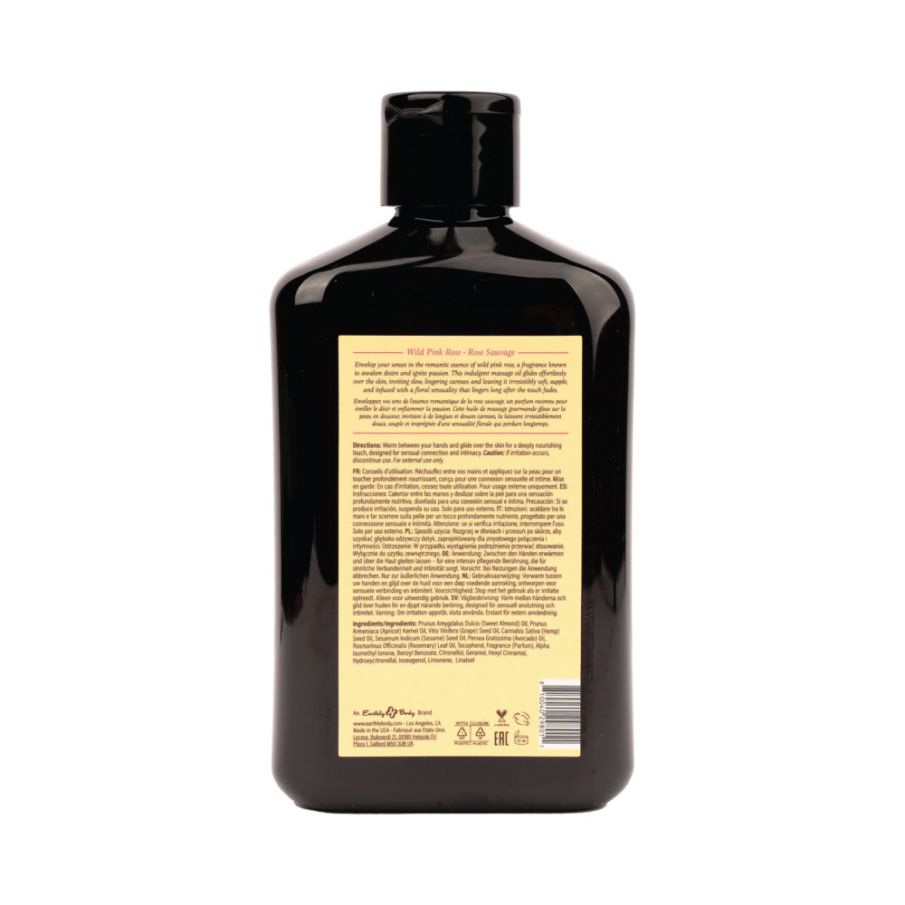 Earthly Body At Night Aphrodisiac Massage Oil Wild Pink Rose 8.4 oz.