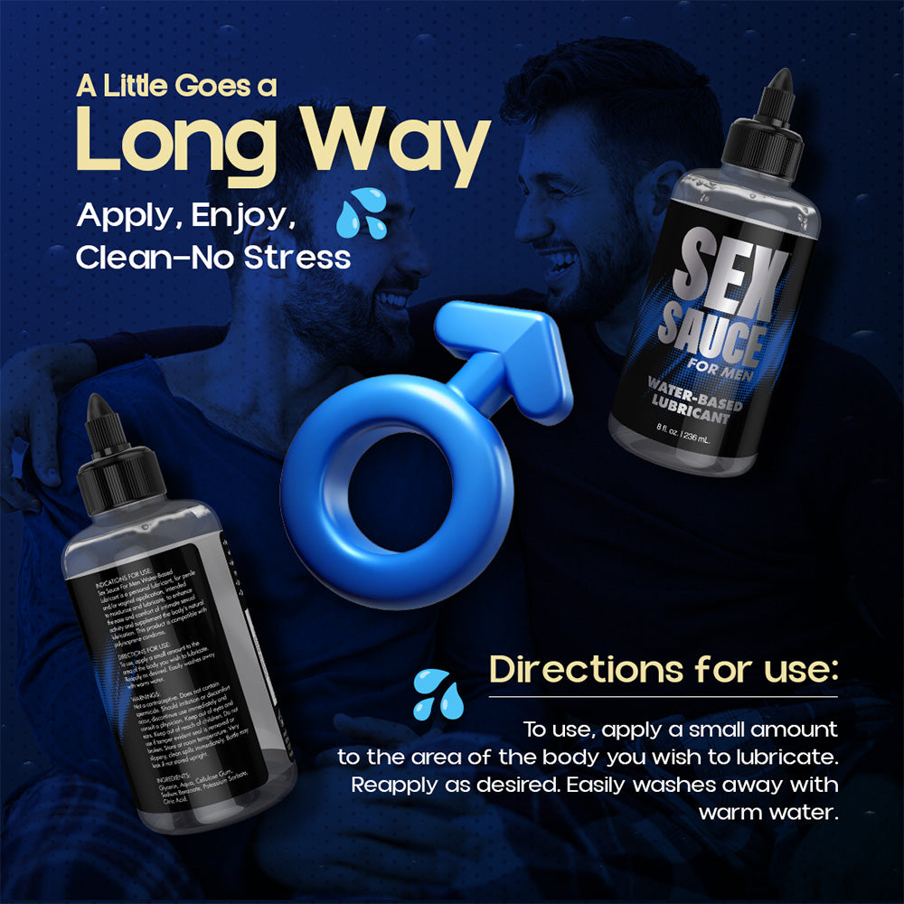 Naughty Jane''s Sex Sauce for Men Water-Based Lubricant 8 oz.