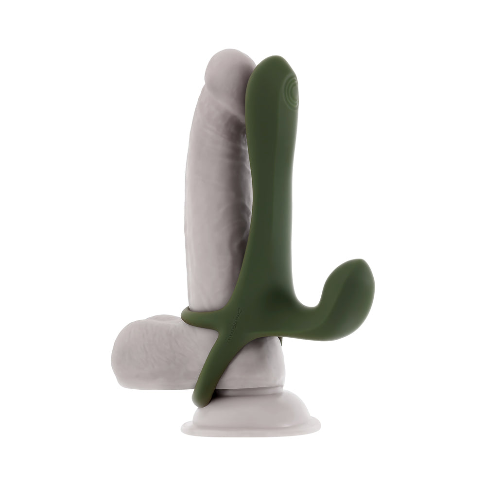 Zero Tolerance Strap Tap & Go Rechargeable Vibrating Girth Enhancer Silicone Green