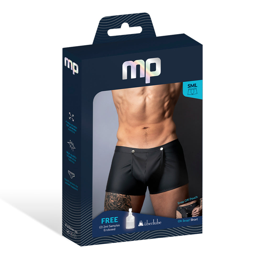 Male Power Oh Snap! Snap Off Short Black M