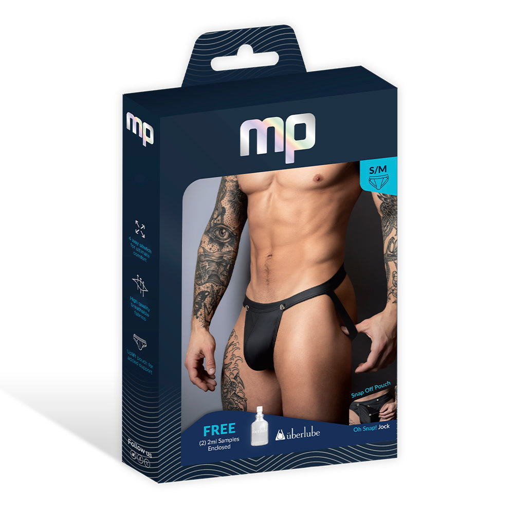 Male Power Oh Snap! Snap Off Jock Black L/XL