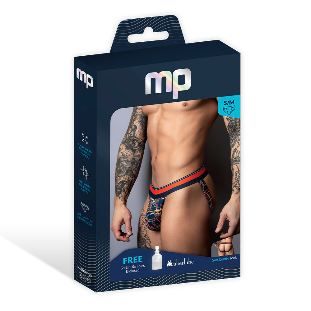 Male Power Soo Cumfy Jock Navy/Orange L/XL