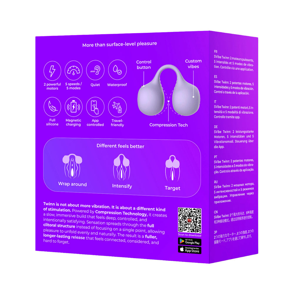 SVibe Snail Twinn Finger Vibrator Lilac (App-Enabled)