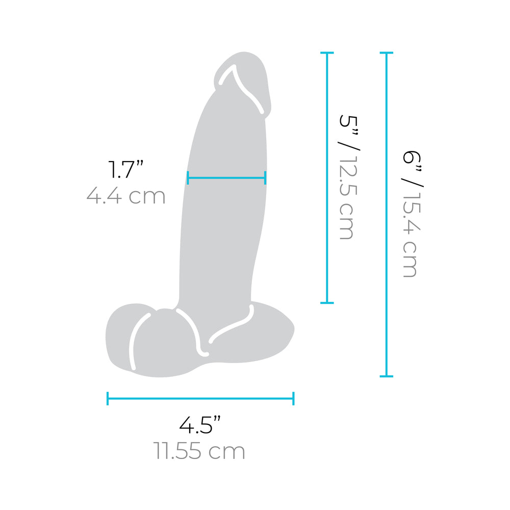 b-Vibe Slipskin Realistic Silicone Dildo 6 in. Girthy Brown