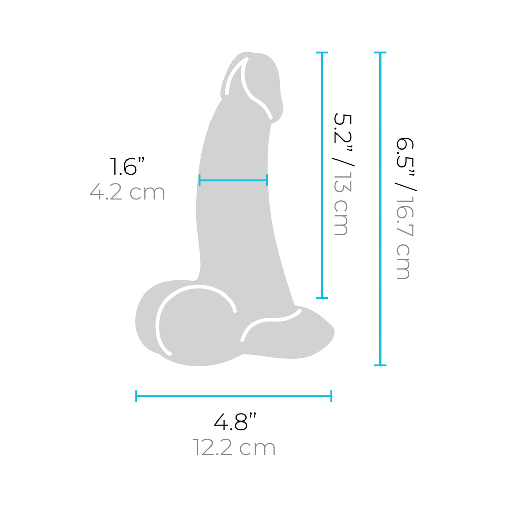 b-Vibe Slipskin Realistic Silicone Dildo 6.5 in. Curved Cream