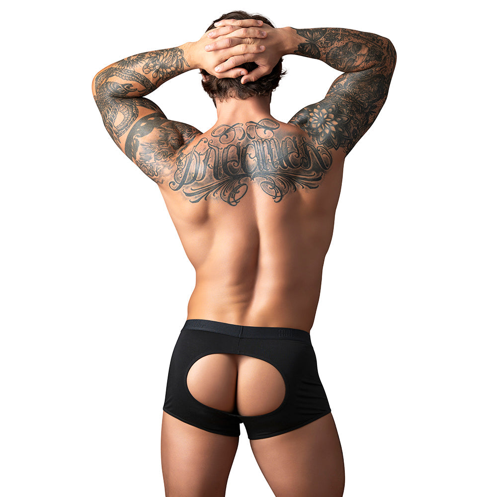 Male Power Open Ended Moon Short Black L/XL