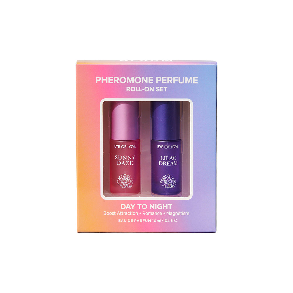 Eye of Love Pheromone Parfum Set 0.34 oz. Roll-On Sunny Daze/Lilac Dream