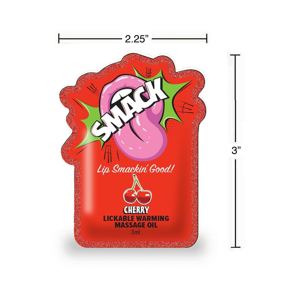Smack Lickable Massage Oil 3 ml Pouch Cherry 36-Piece Display