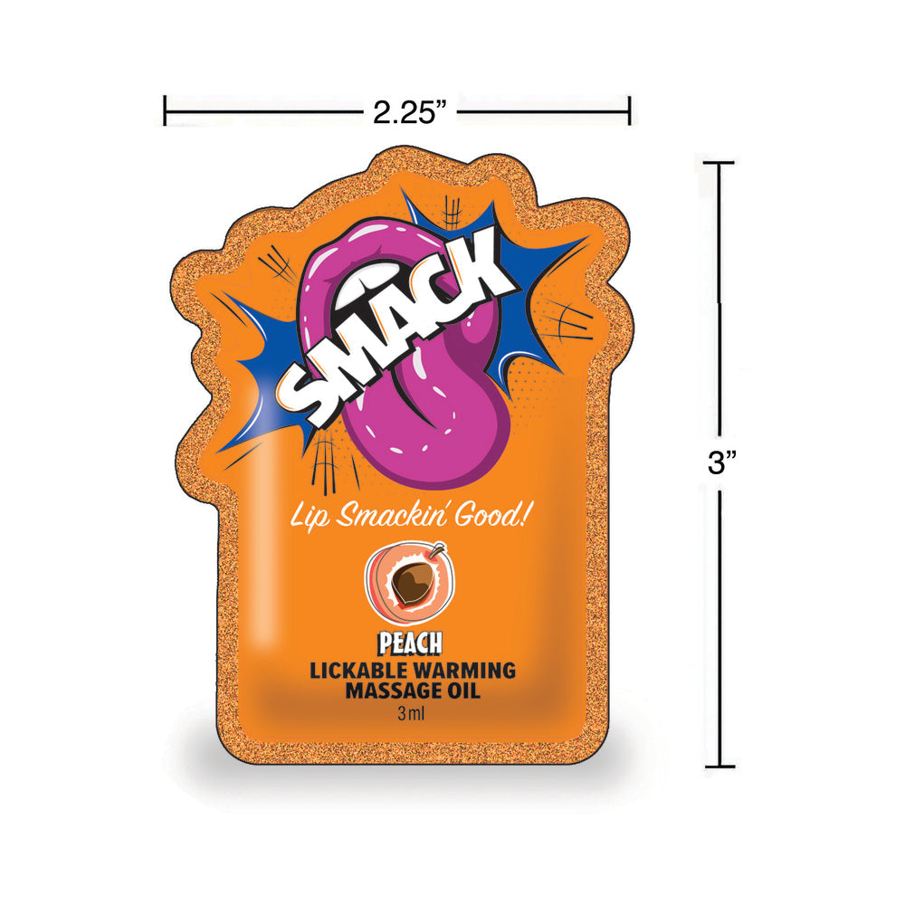 Smack Lickable Massage Oil 3 ml Pouch Peach 36-Piece Display