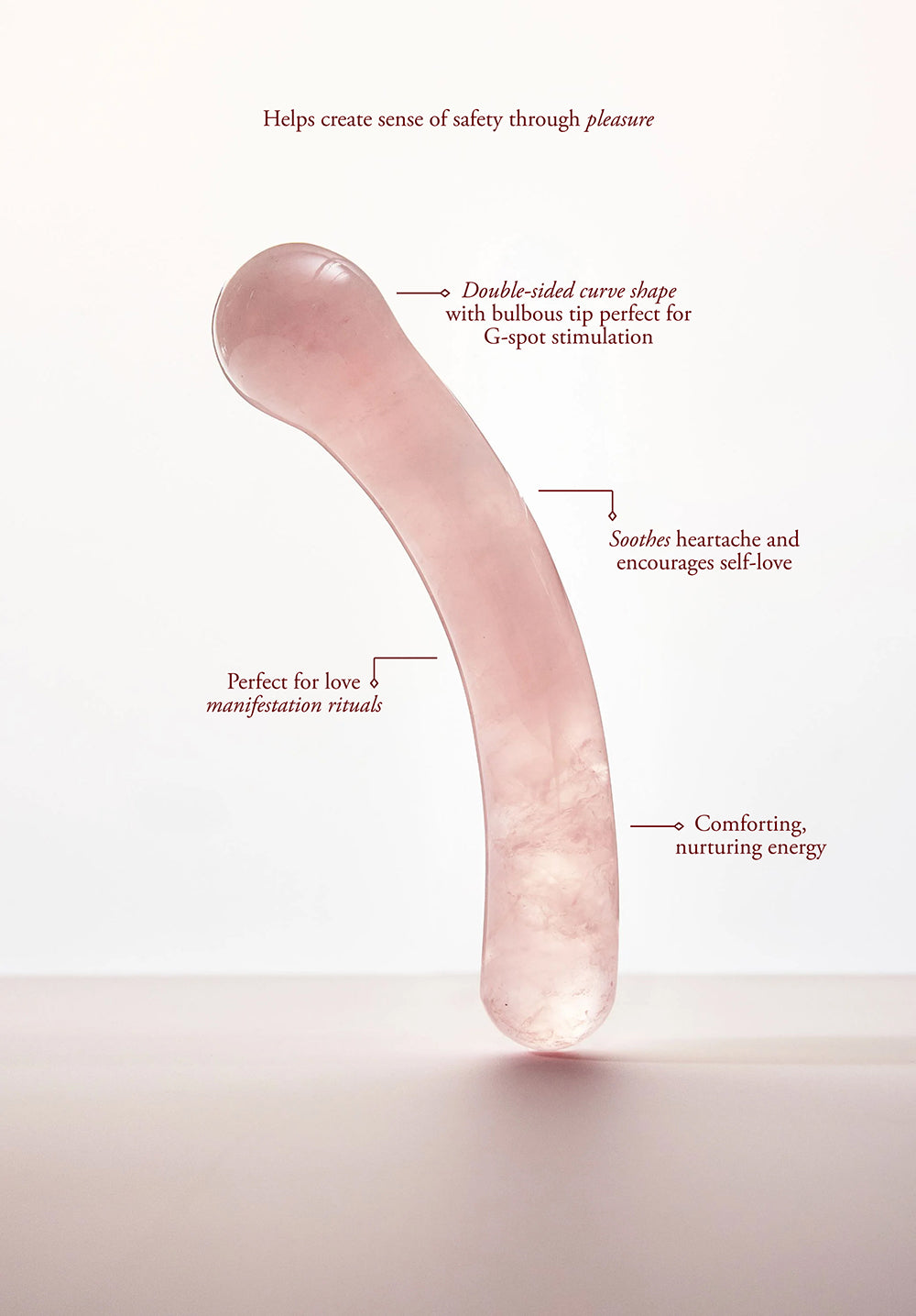 Chakrubs Heart Curve Rose Quartz Wand