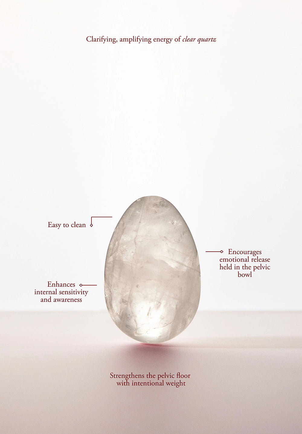 Chakrubs Prism Yoni Egg Clear Quartz (non-drilled)