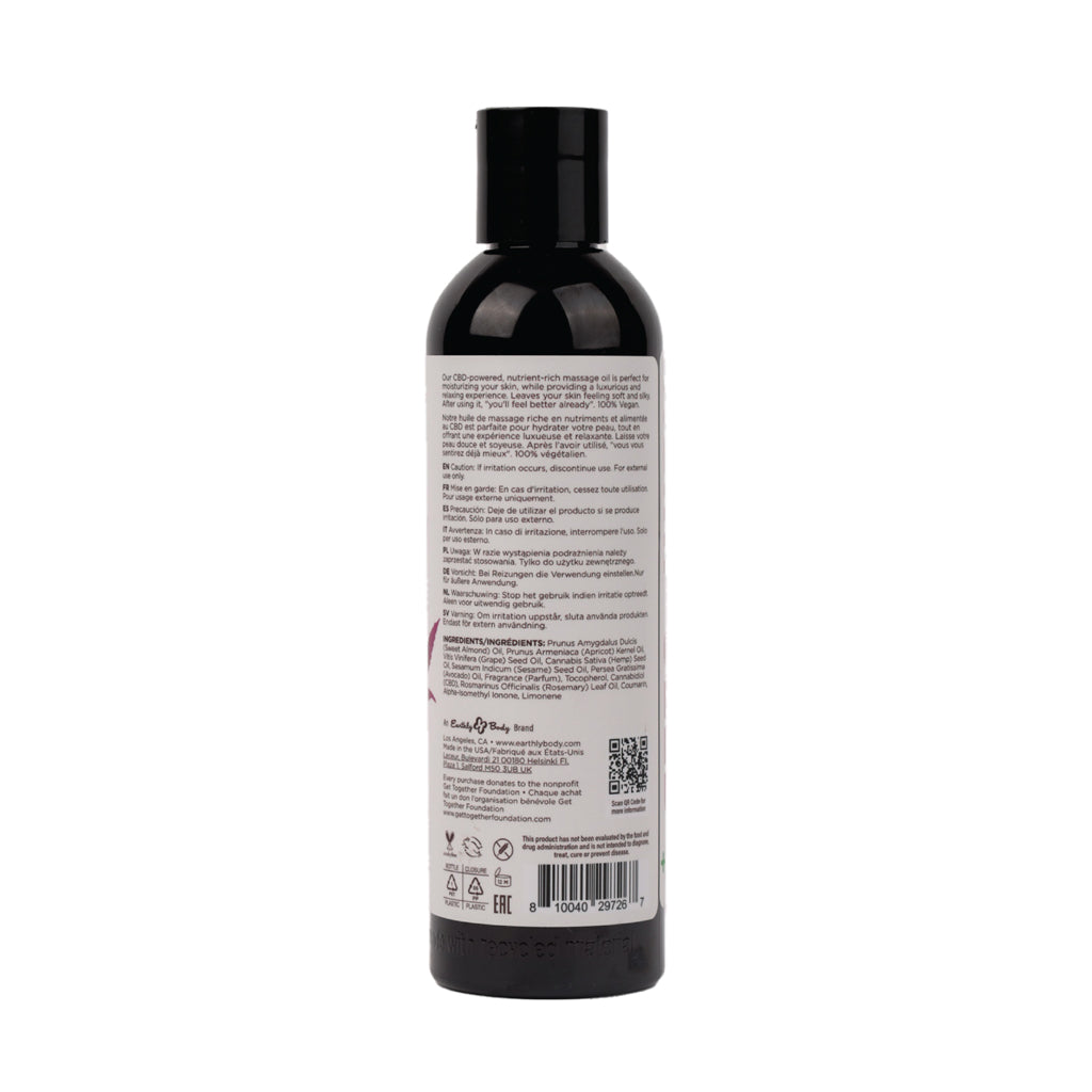 Earthly Body Hemp Seed CBD Relaxing Massage and Body Oil Skinny Dip 8 oz.