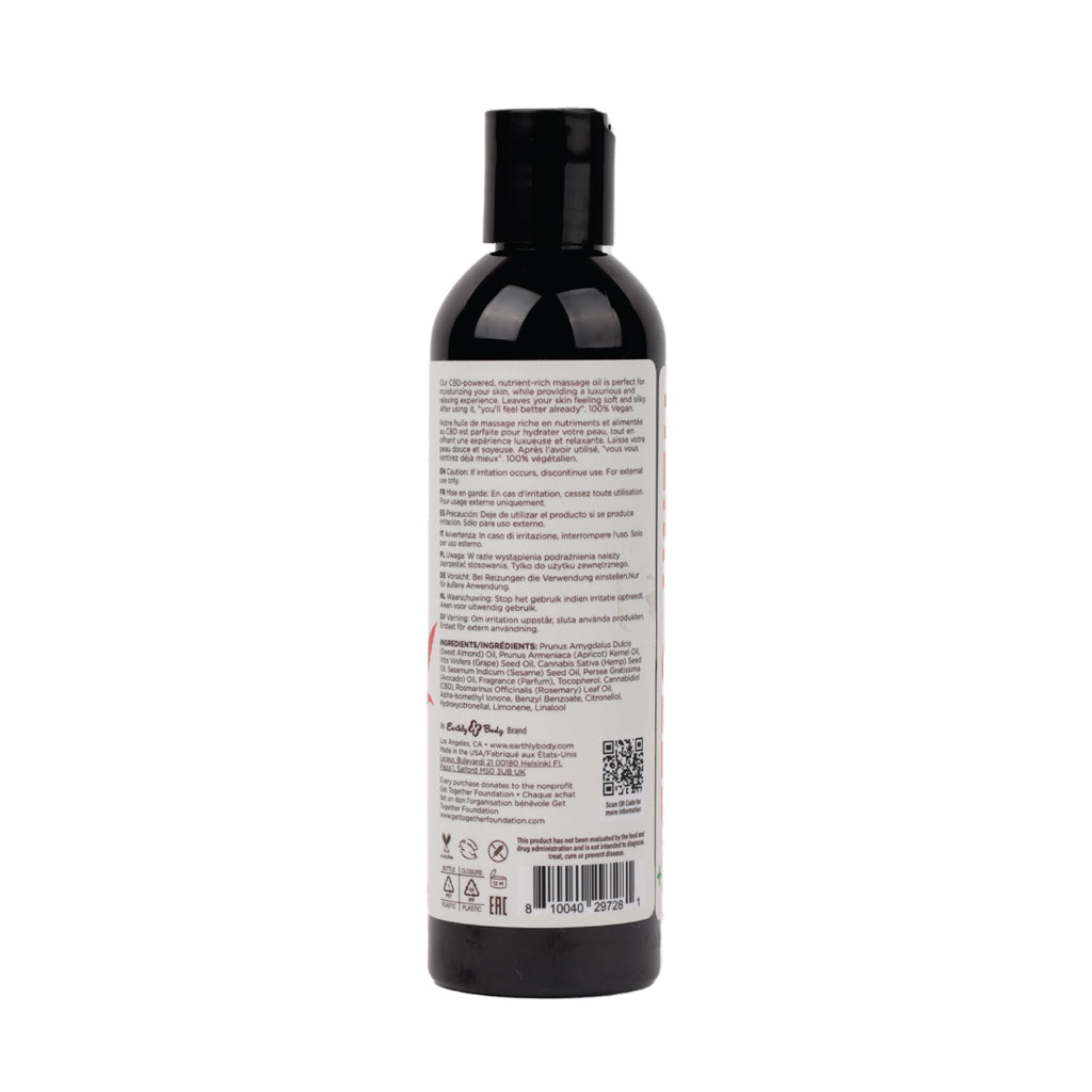 Earthly Body Hemp Seed CBD Relaxing Massage and Body Oil Isle of You 8 oz.