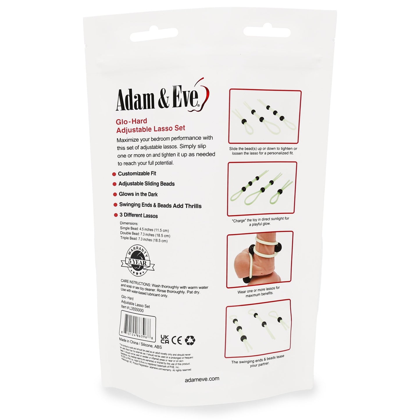 Adam & Eve Glo-Hard Adjustable Lasso Set