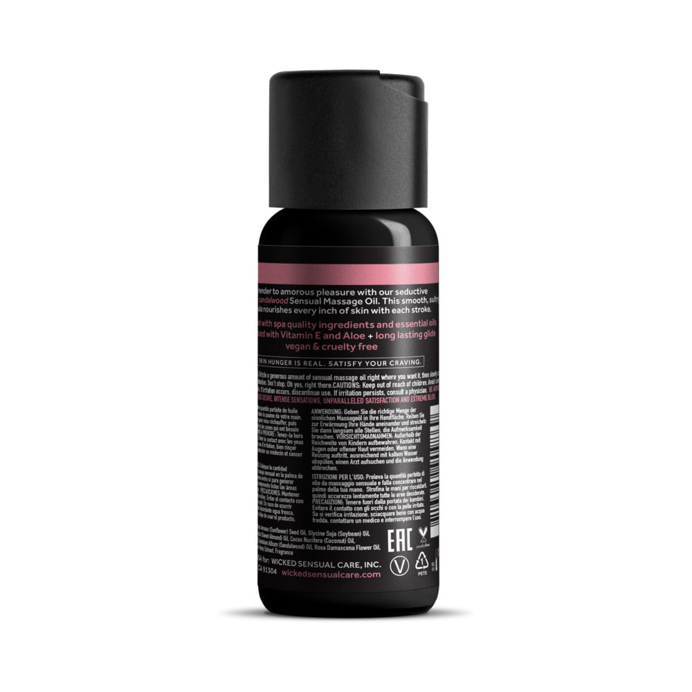 Wicked Wild Rose+Sandlewood Massage Oil 4 oz.