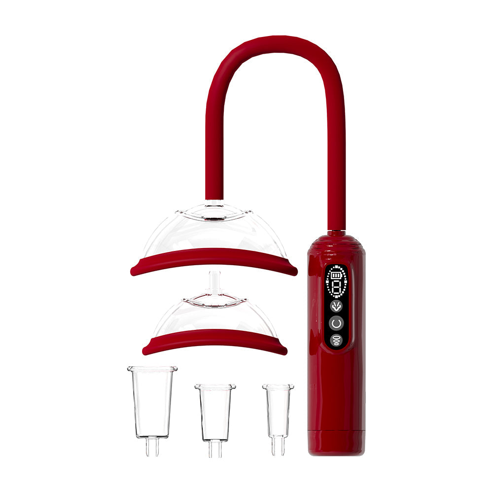 PUMPED Automatic Rechargeable Vulva, Breast & Nipple Pump Red