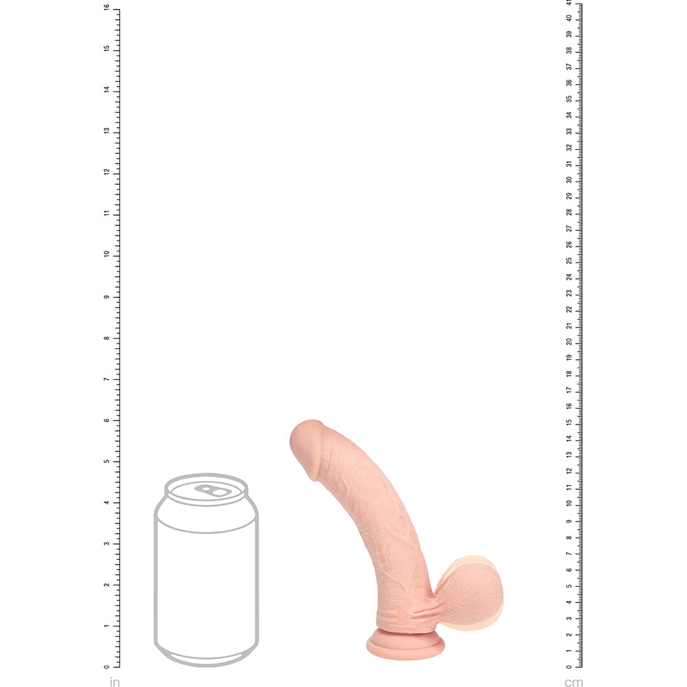 Realrock Realistic Dual Density Vibrating Silicone Dildo with Weighted Balls 6 in. Beige