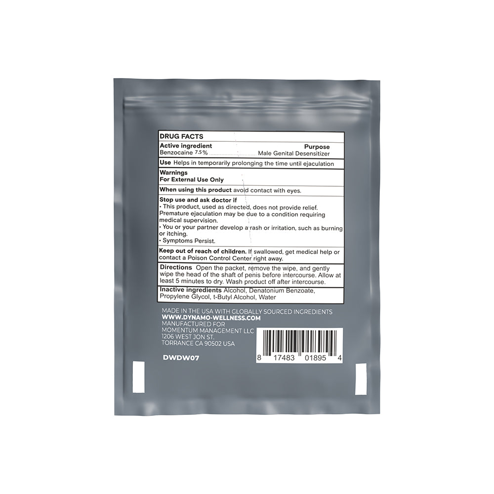 Dynamo Wellness Maximum Strength Delay Wipe Bowl of 144 7.5%