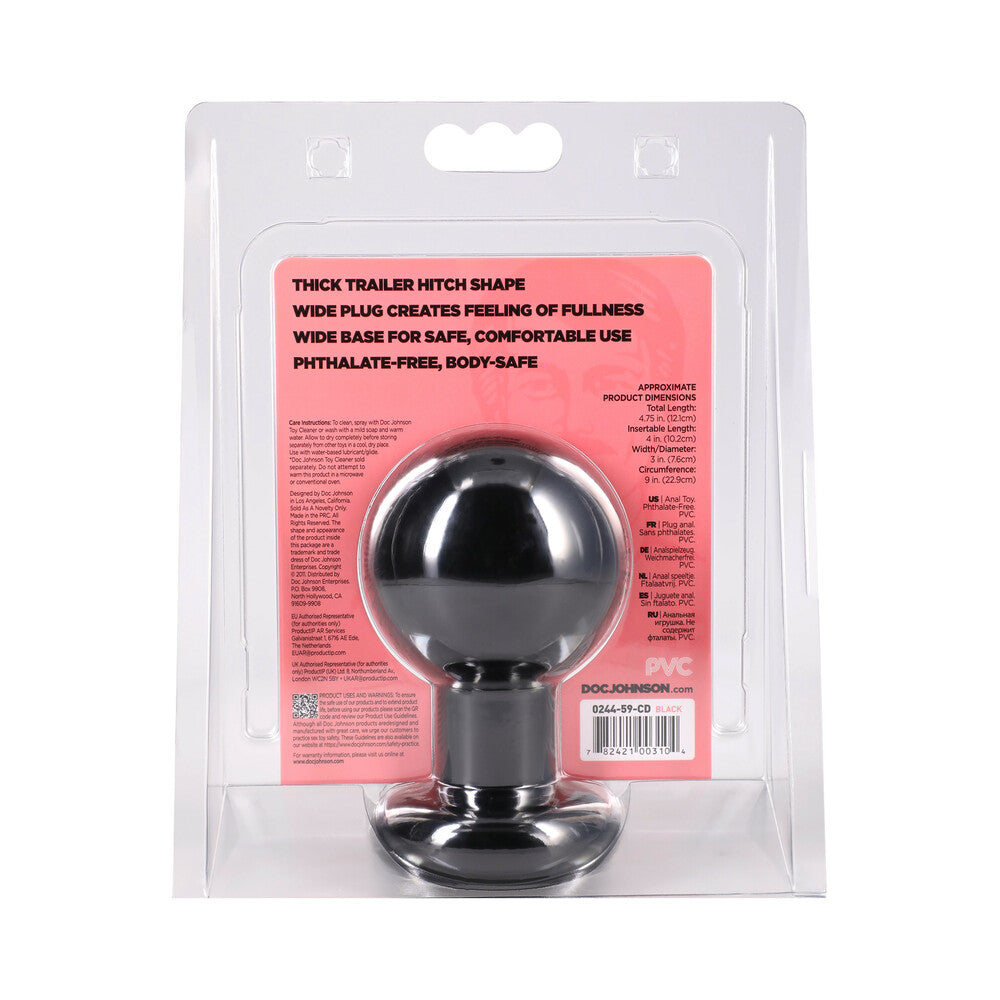 The Classic Round Butt Plug Black Large