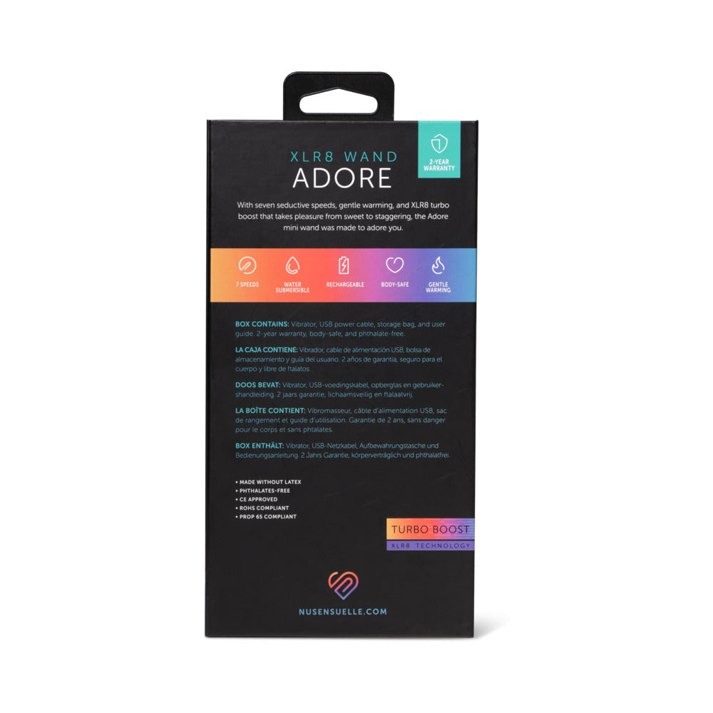 Nu Sensuelle Adore XLR8 Wand with Heat Black