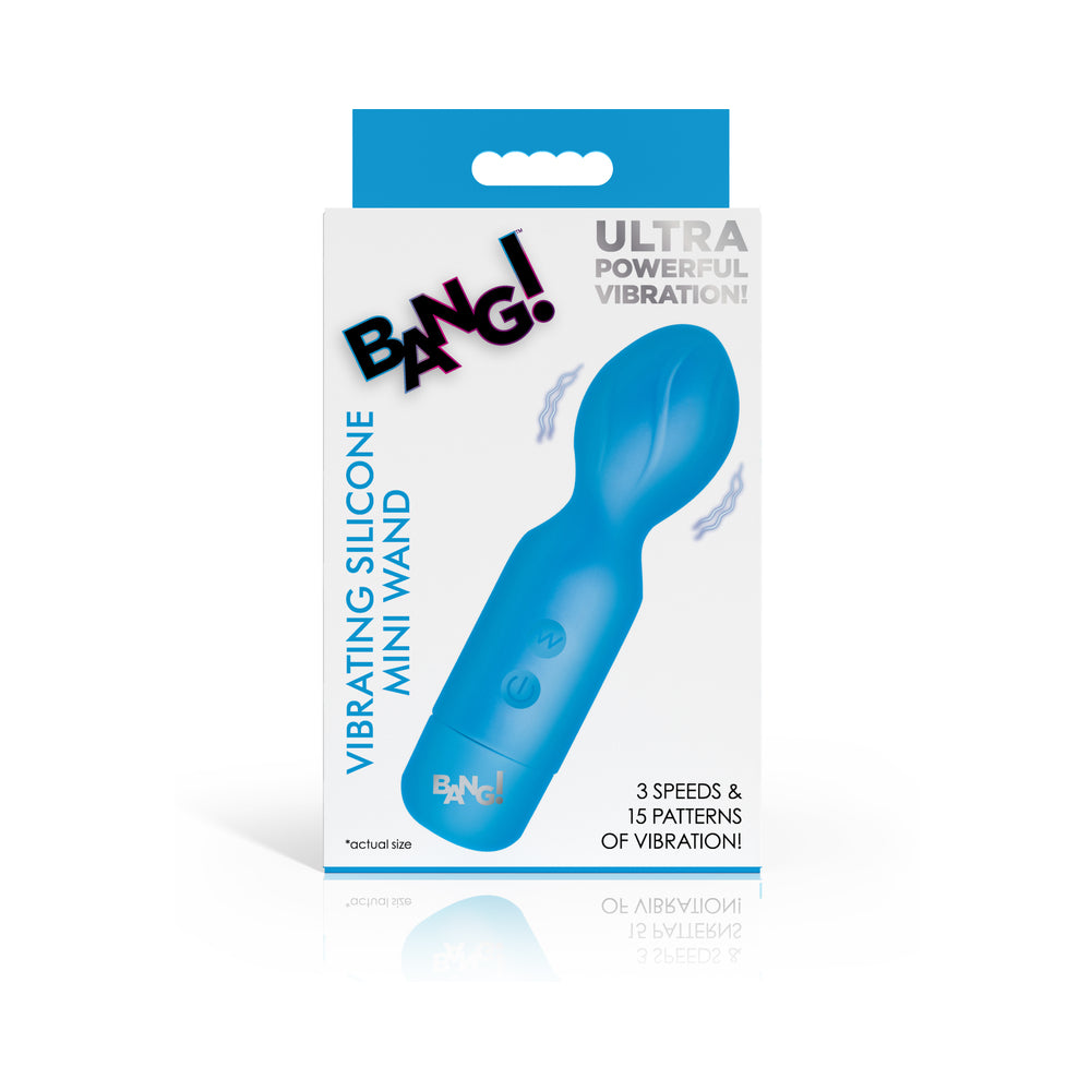 BANG! Vibrating Silicone Mini Wand Blue