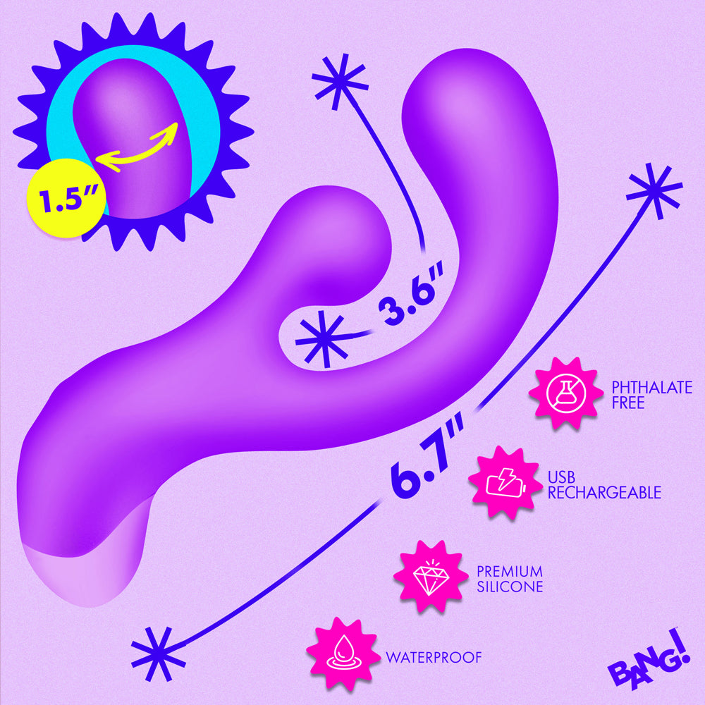 BANG! Gyro Rabbit Silicone Vibrator Purple