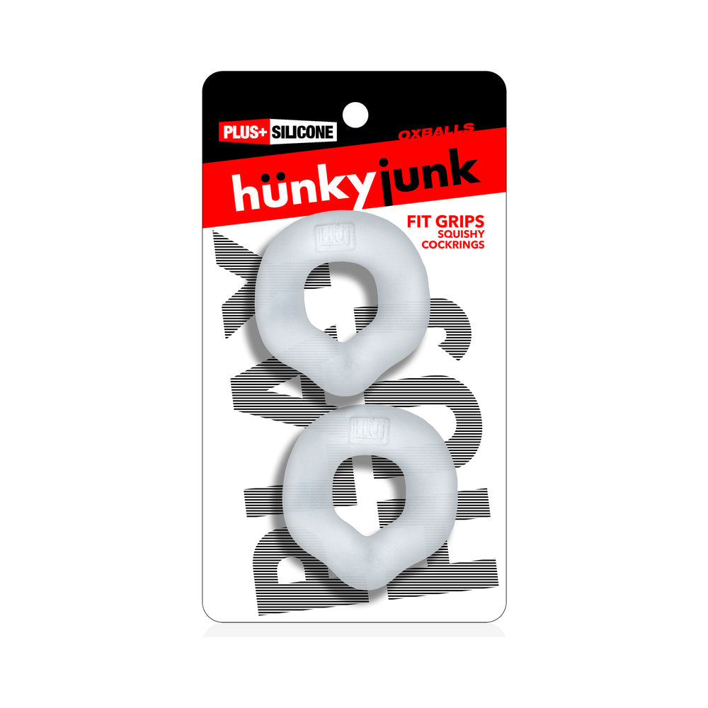 Hunkyjunk Fit Grips 2-Pack Ergo-Fit Cockrings Clear/Clear