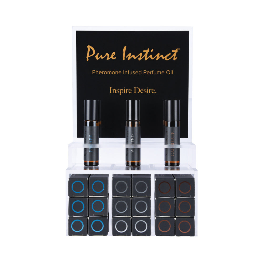 Pure Instinct Pheromone Cologne Oil Display with Testers (22pcs) + 3 Free Fragrances