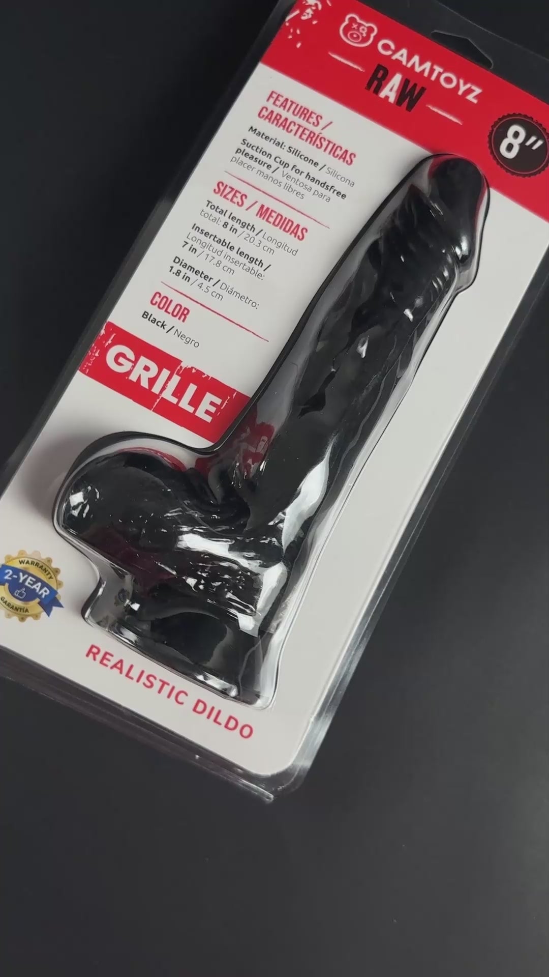 Camtoyz Raw Grille Realistic 8 in. Dildo