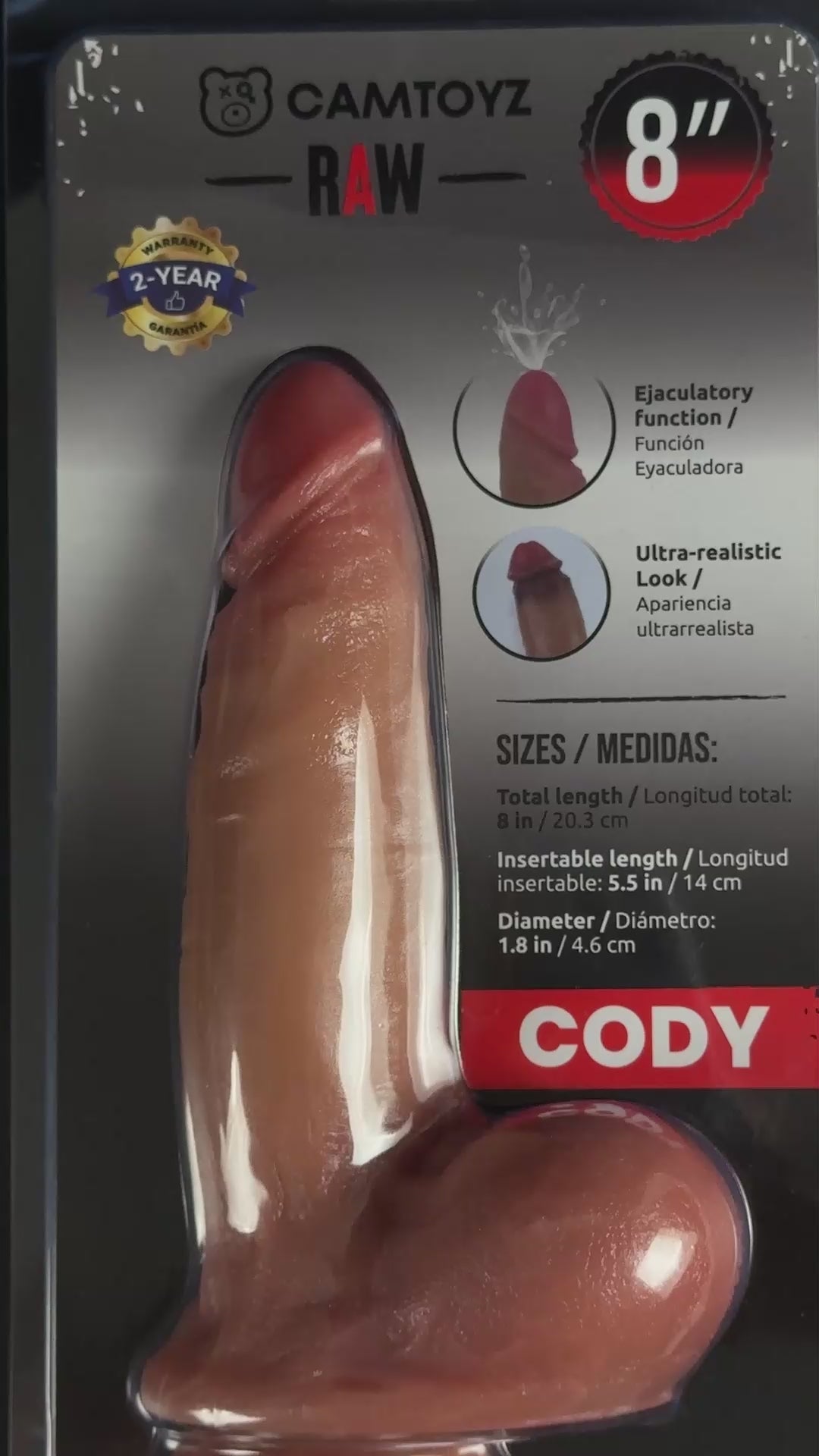 Camtoyz Ultra Realistic Squirting Dildo Cody