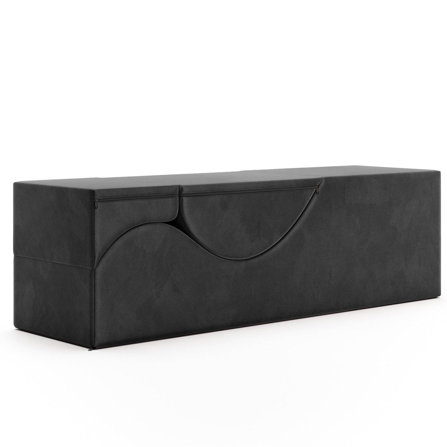 Aria XL Flip Chaise 22 Inch Wide - Convertible XL Sex Chair and Bed Bench, Black