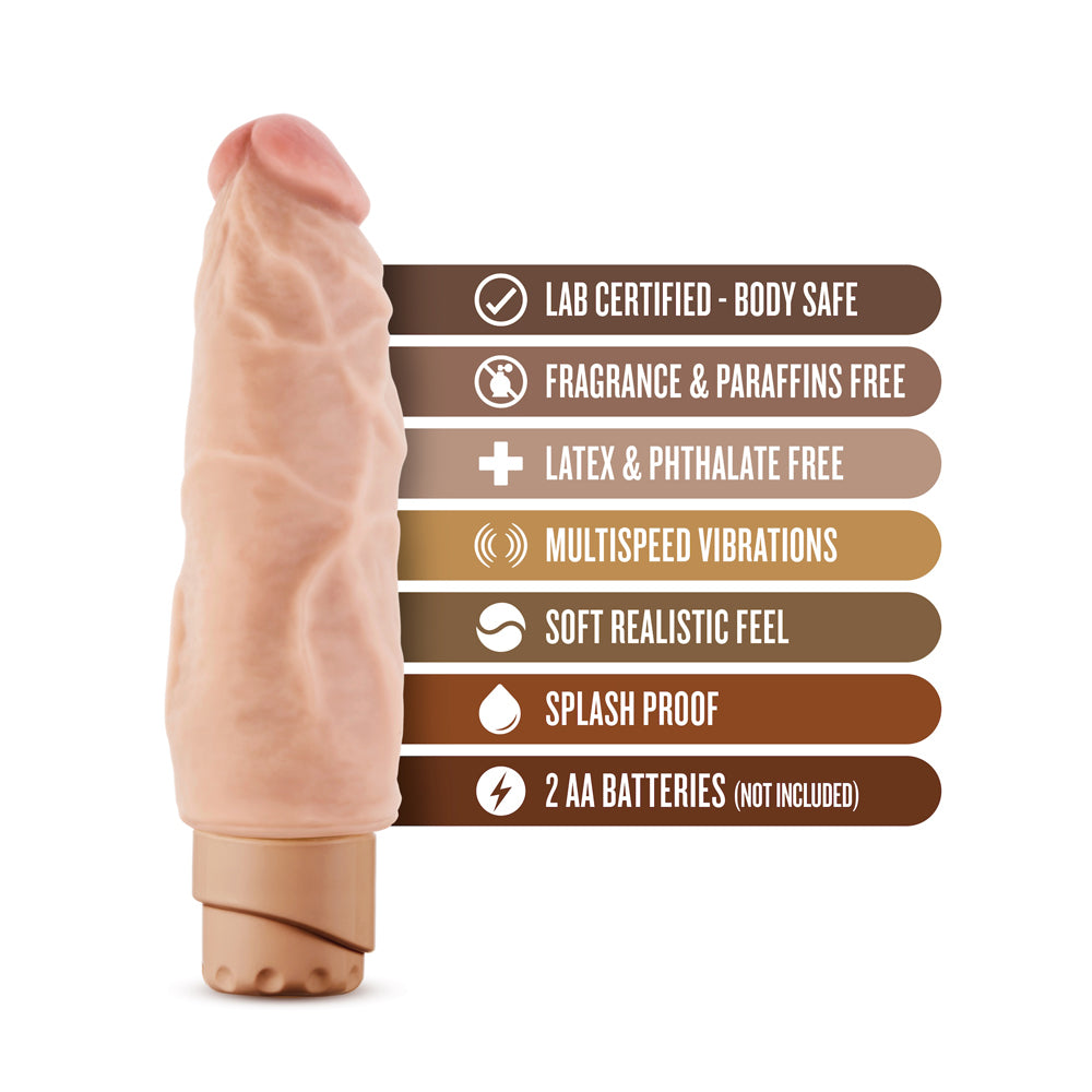 Dr. Skin Cock Vibe 9 Realistic 7.5 in. Vibrating Dildo Beige