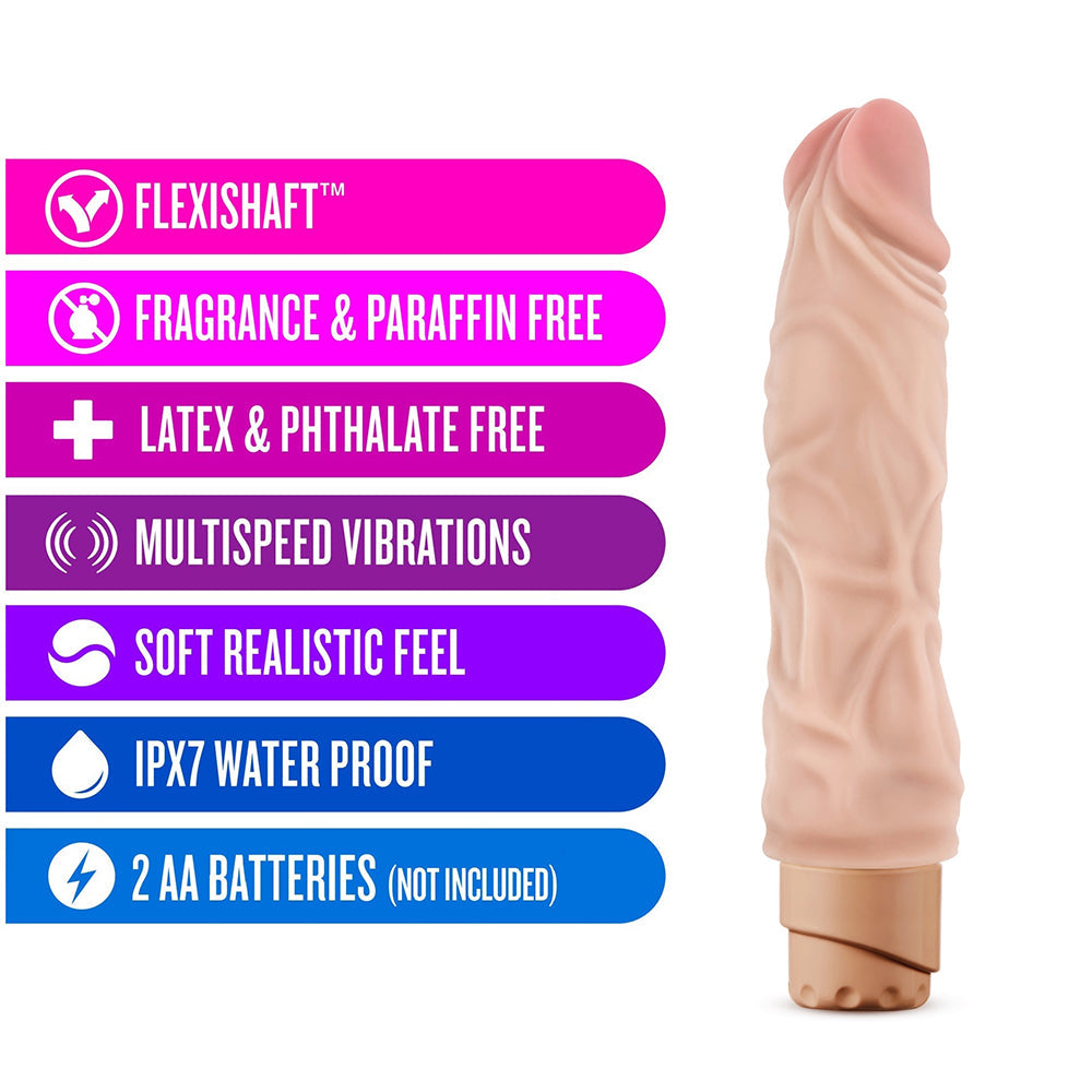 Dr. Skin Cock Vibe 10 Realistic 8.5 in. Vibrating Dildo Beige