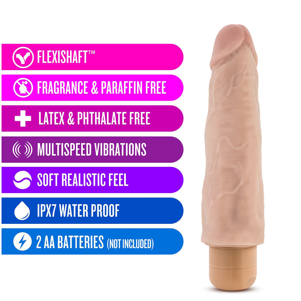 Dr. Skin Cock Vibe 14 Realistic 8 in. Vibrating Dildo Beige