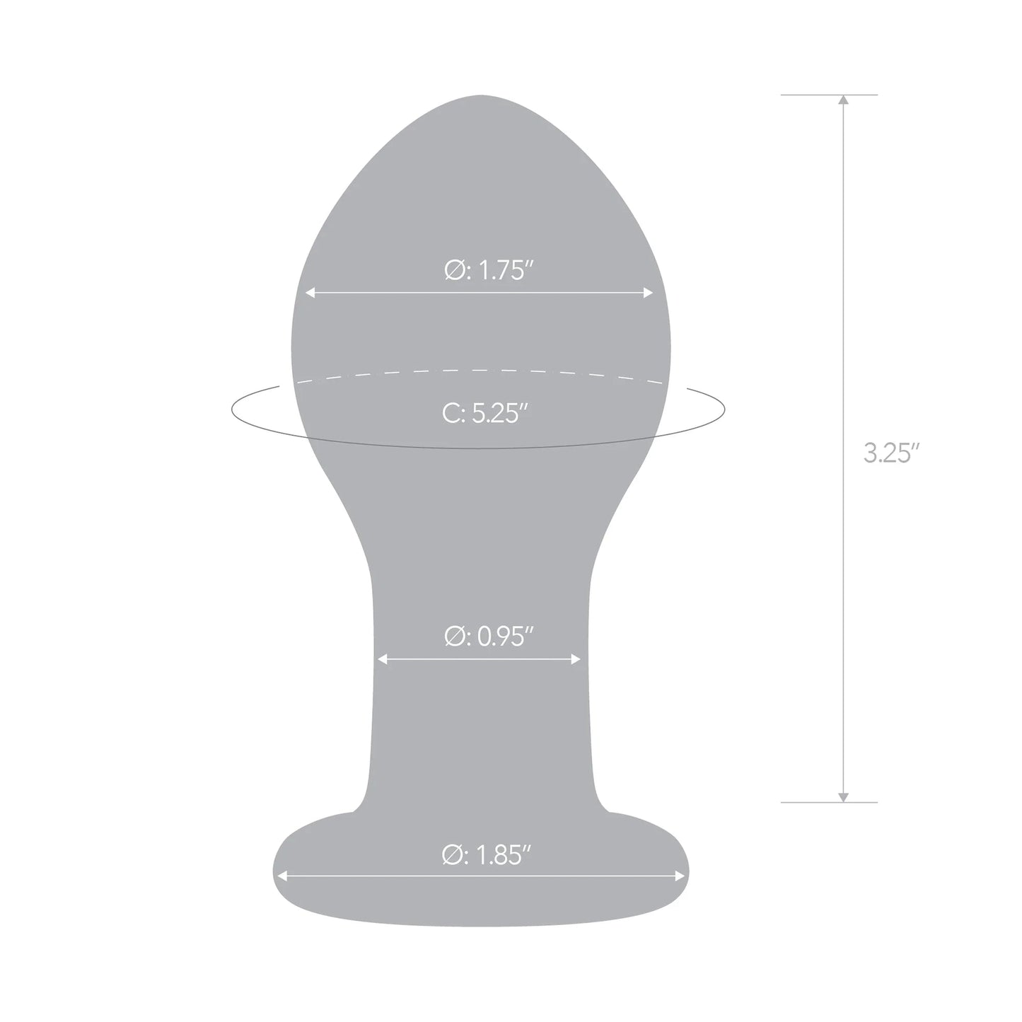 Glas 3.5 in. Galileo Glass Butt Plug