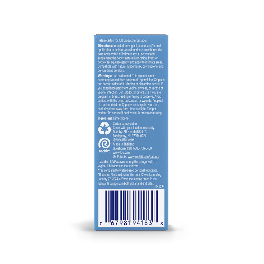 K-Y True Feel Premium Intimate Silicone Gel Lubricant 1.5oz.