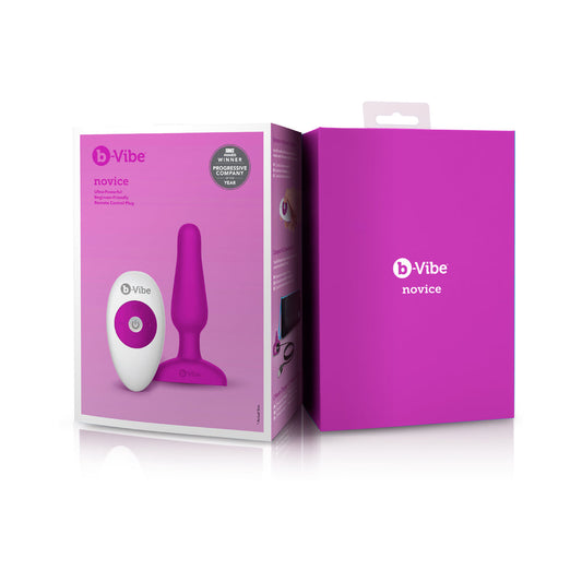 b-Vibe Novice Rechargeable Remote-Controlled Vibrating Silicone Anal Plug Fuchsia - product photo 2
